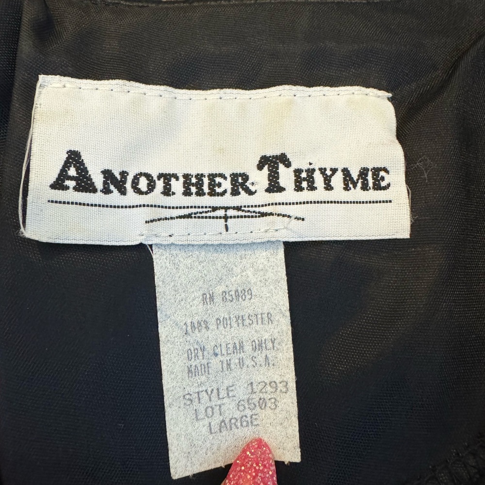 Another Thyme Black Velvet Puff Sleeve Blazer Jacket Rhinestone Whimsigoth 80s L - Picture 2 of 9